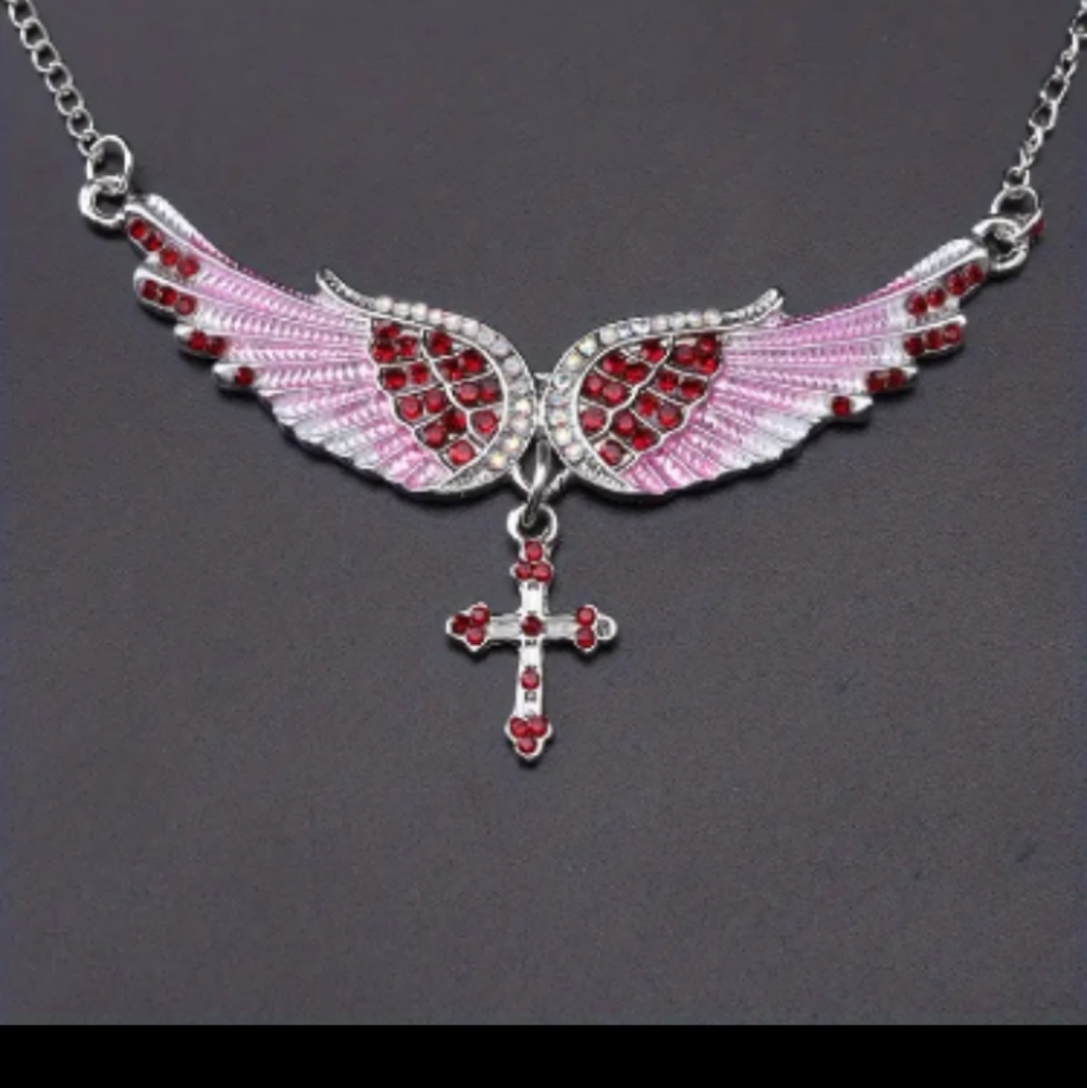 Wings Cross Shape Pendant Necklace